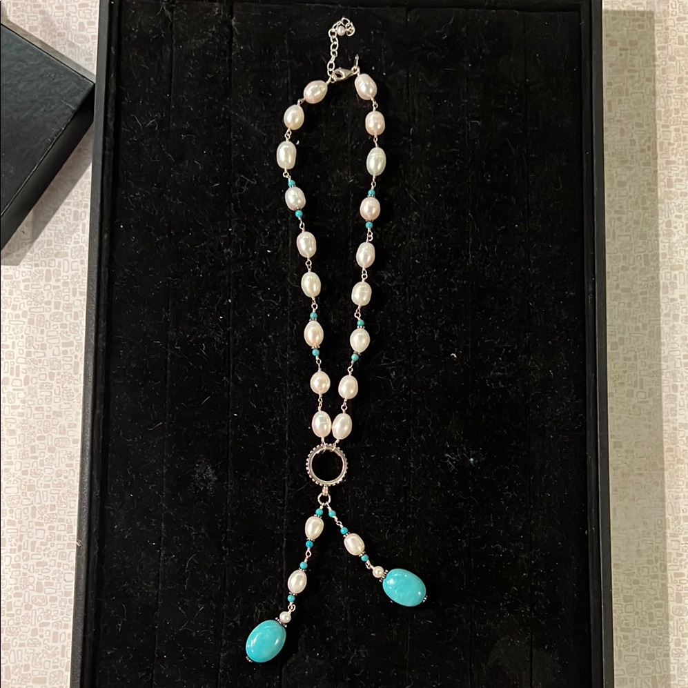 Elegant Pearl And Turquoise Necklace Bought On Qvc 45$